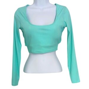 Celebrity Pink Swim Turquoise Long Sleeve Tankini Swim Top Size Medium